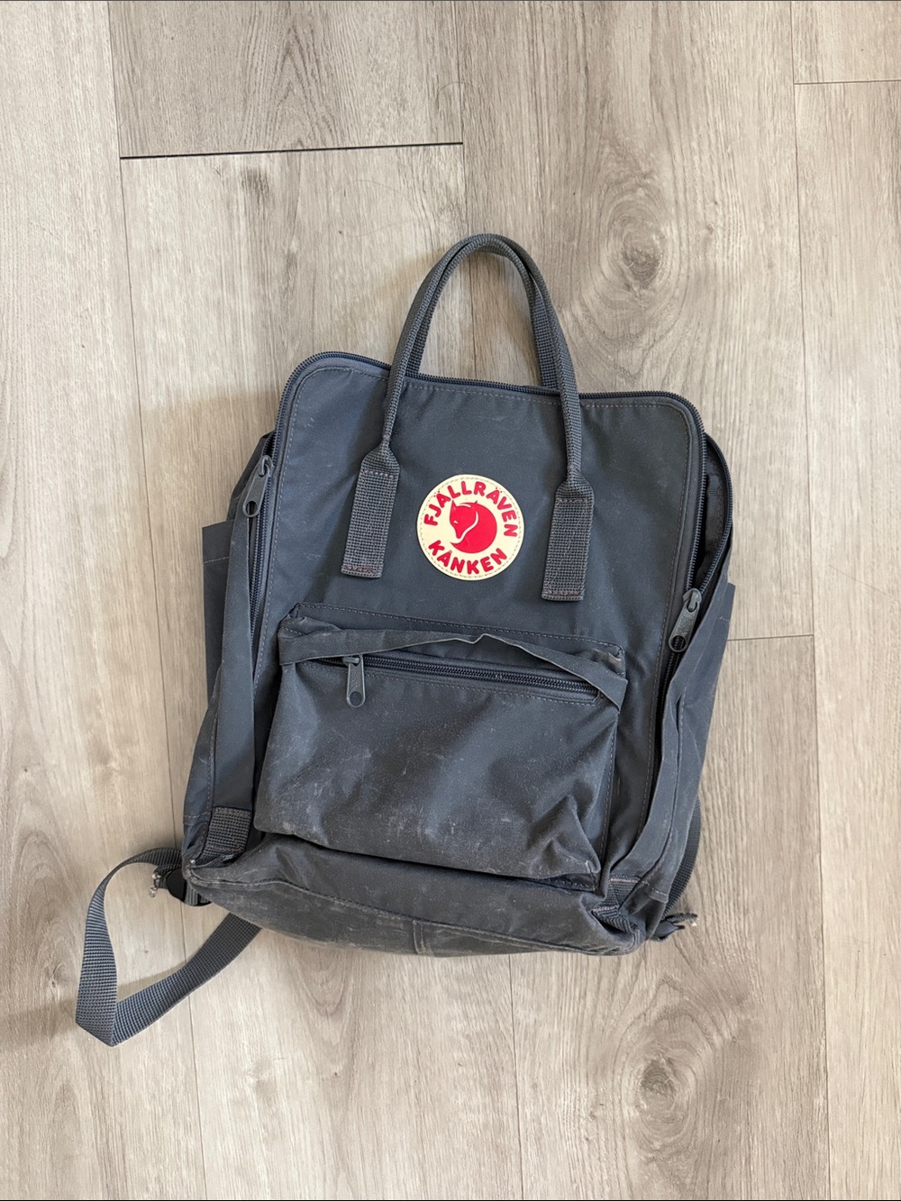 Fjallraven grey kanken backpack